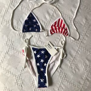 American Apparel American flag bikini